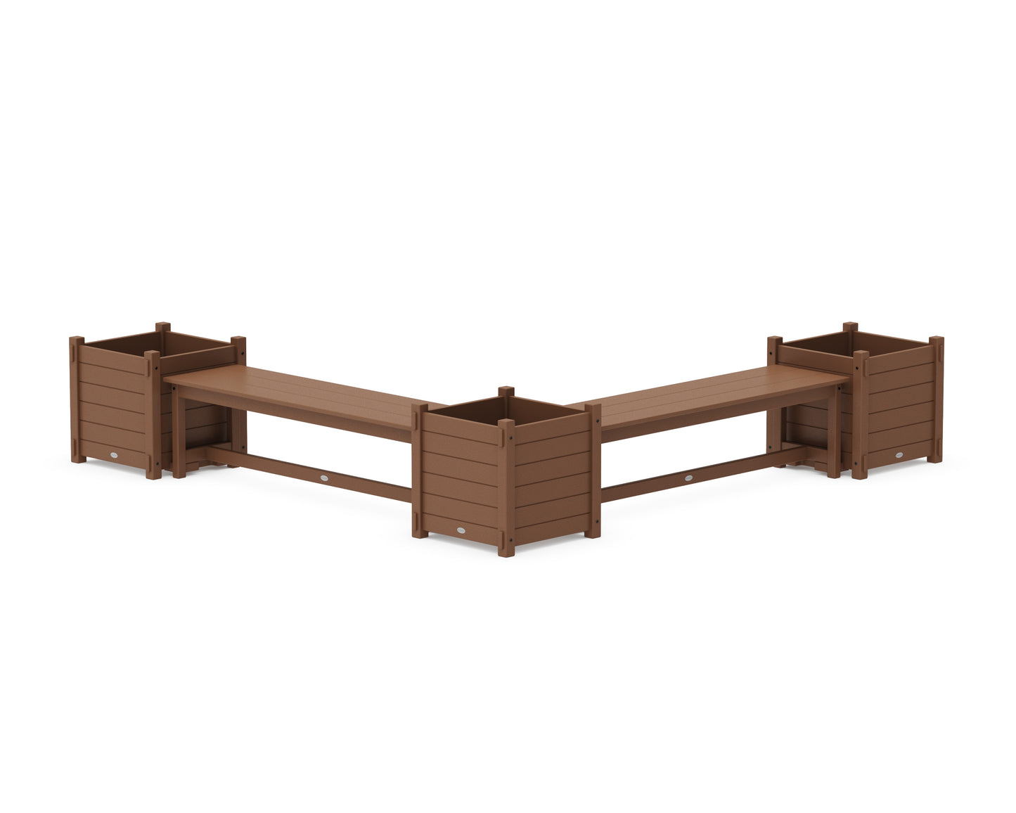 60" Nautical L- Shaped Planter Bench Corner Set - Large