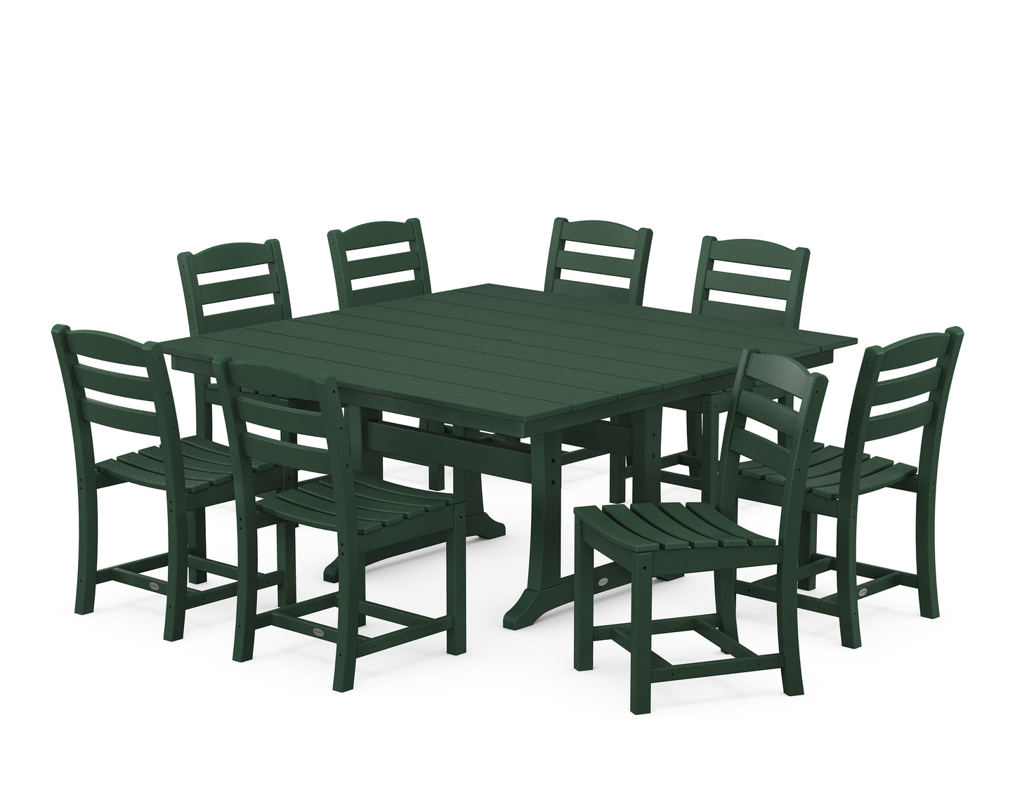 La Casa CafÃ© 9-Piece Farmhouse Trestle Dining Set