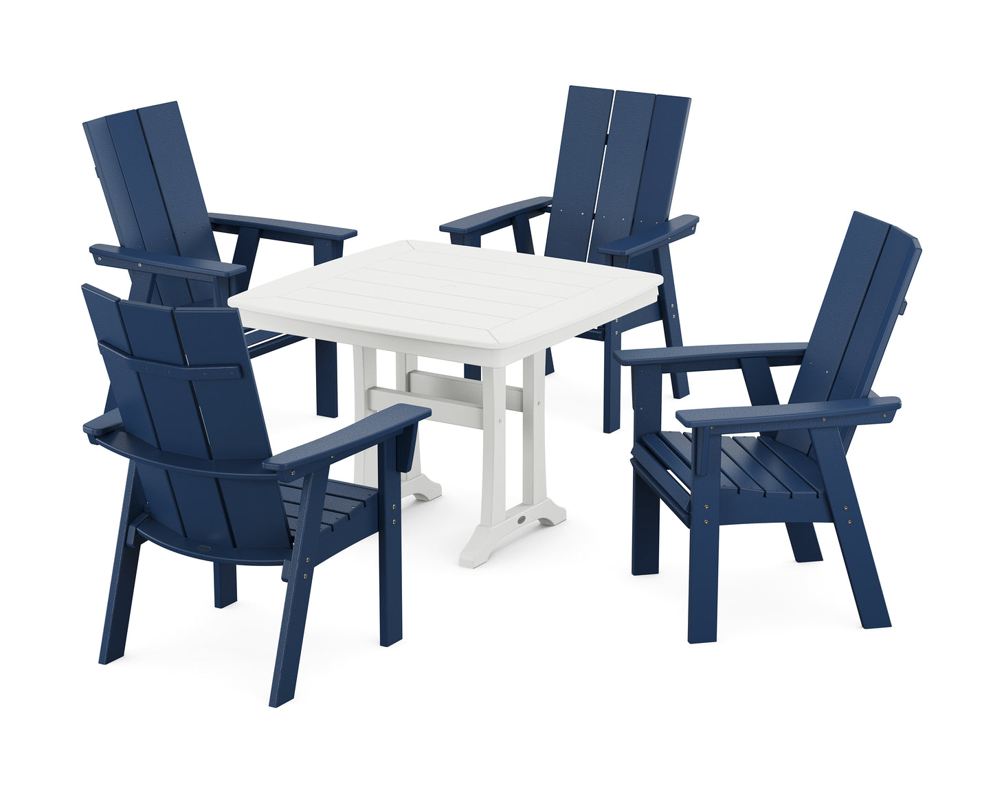 Modern Adirondack 5-Piece Dining Set with Trestle Legs