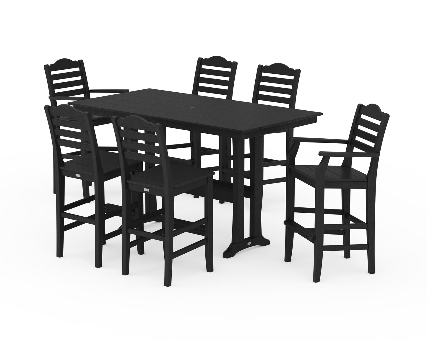 Savannah 7-Piece Farmhouse Bar Set with Trestle Legs