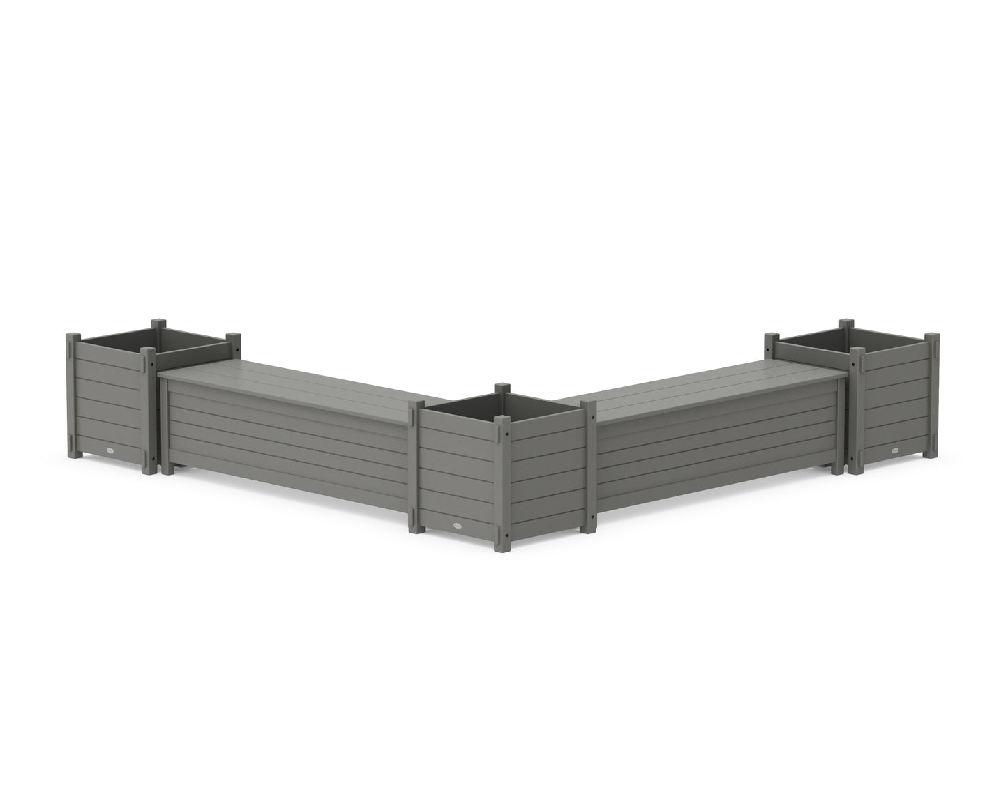 60" Nautical L- Shaped Planter Storage Bench Corner Set- Large