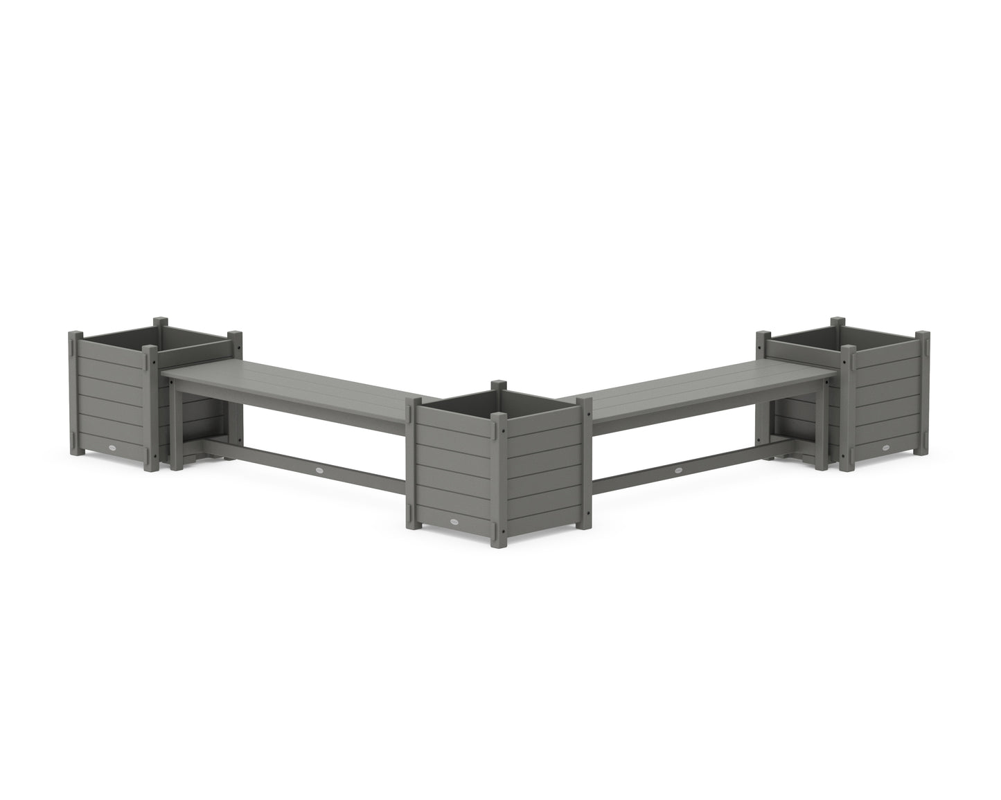 60" Nautical L- Shaped Planter Bench Corner Set - Large