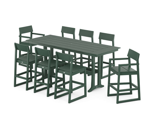 EDGE 9-Piece Farmhouse Bar Set with Trestle Legs