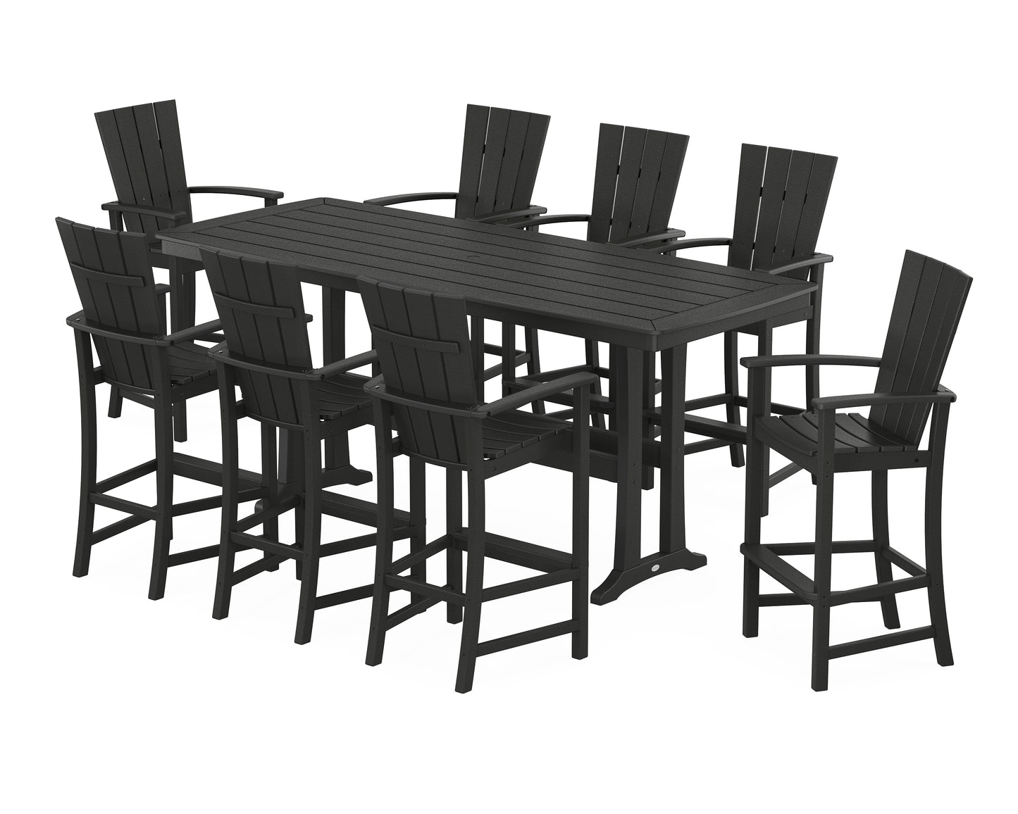 Quattro Adirondack 9-Piece Bar Set with Trestle Legs