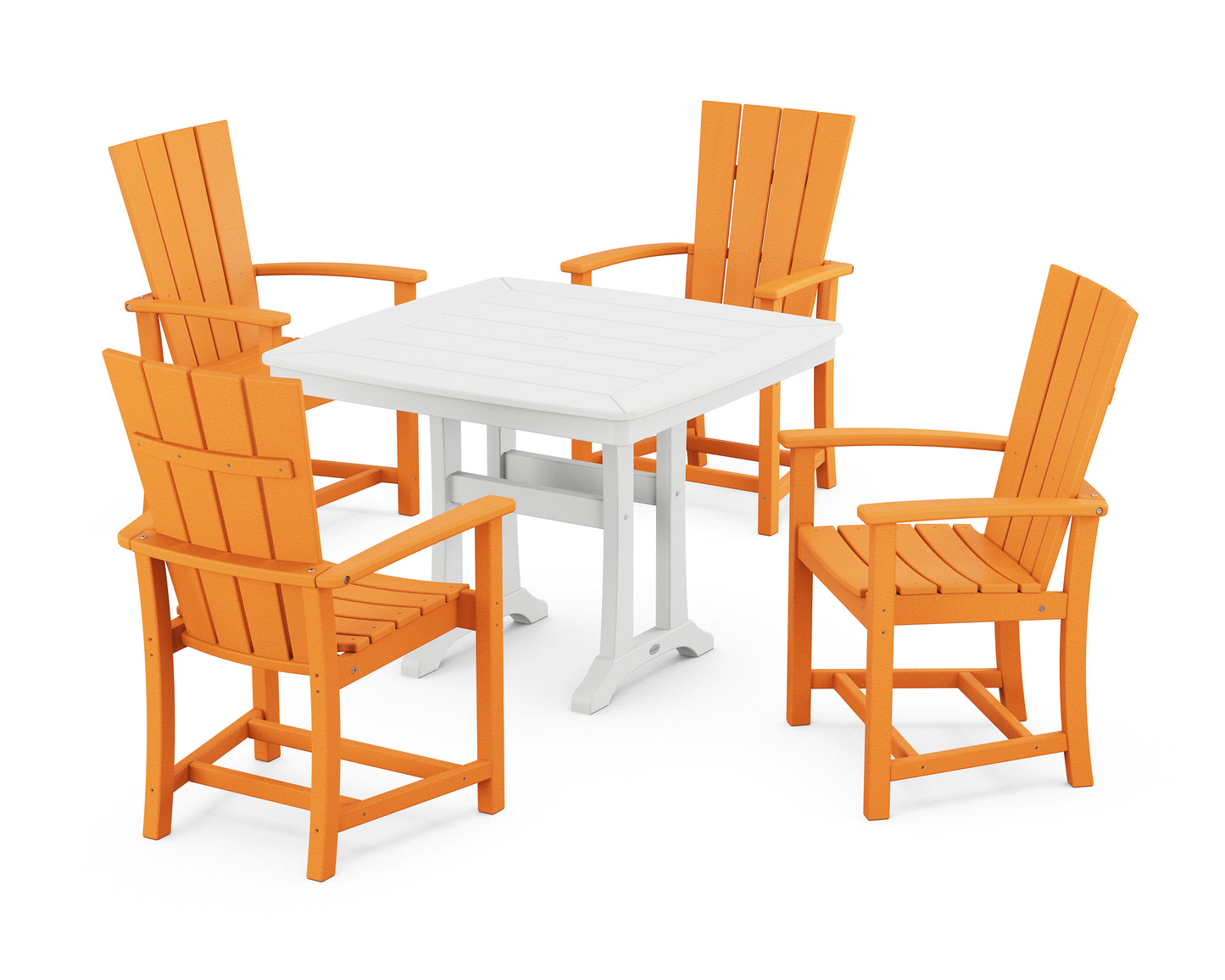 Quattro 5-Piece Dining Set with Trestle Legs