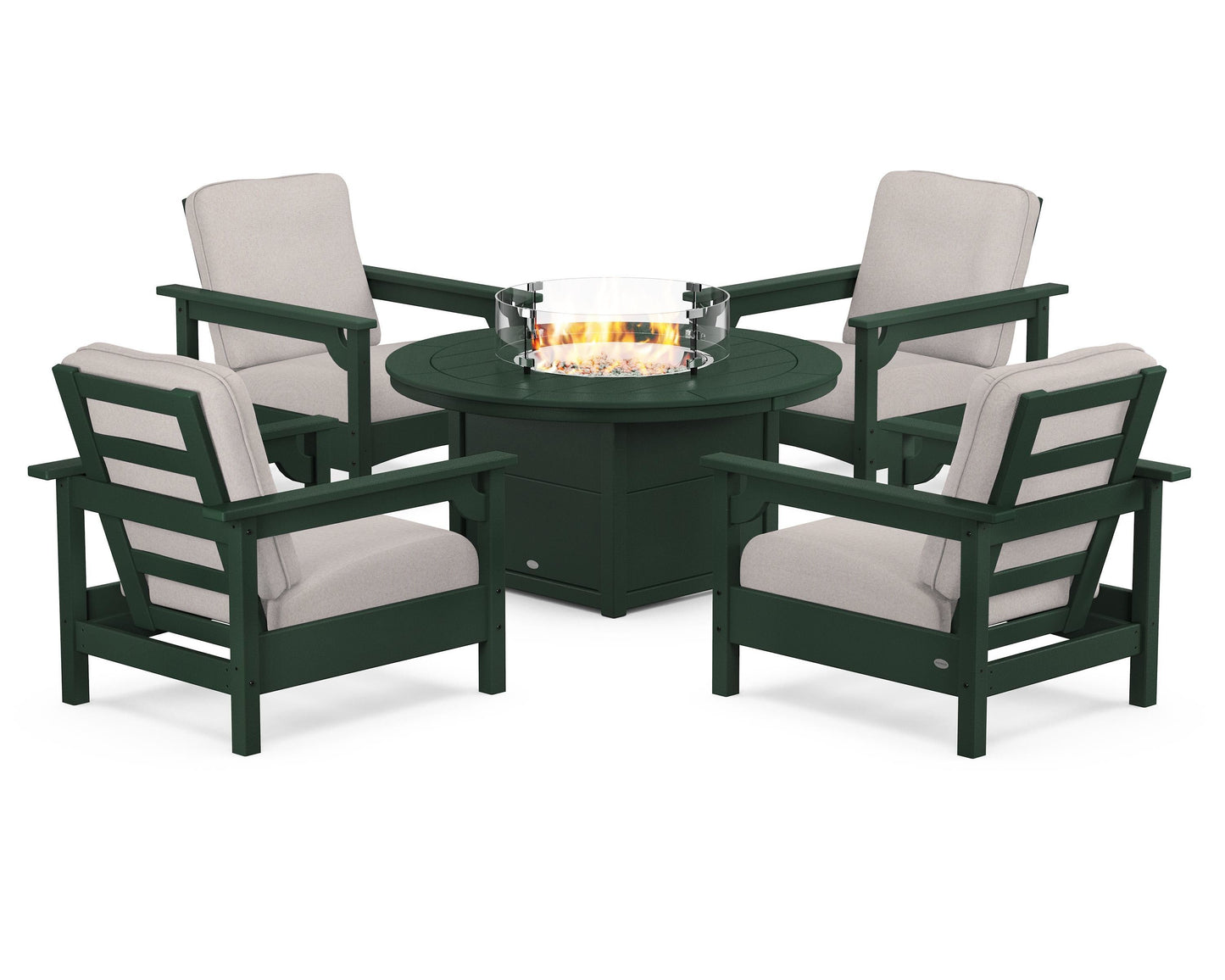 Club 5-Piece Conversation Set with Fire Pit Table