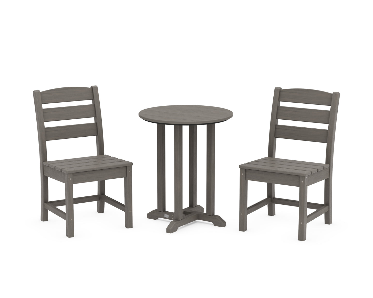 Lakeside Side Chair 3-Piece Round Bistro Dining Set