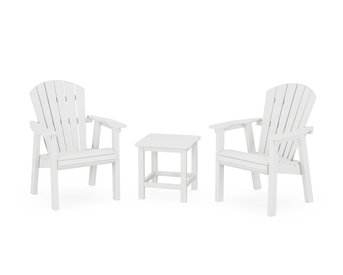 Seashell 3-Piece Upright Adirondack Chair Set
