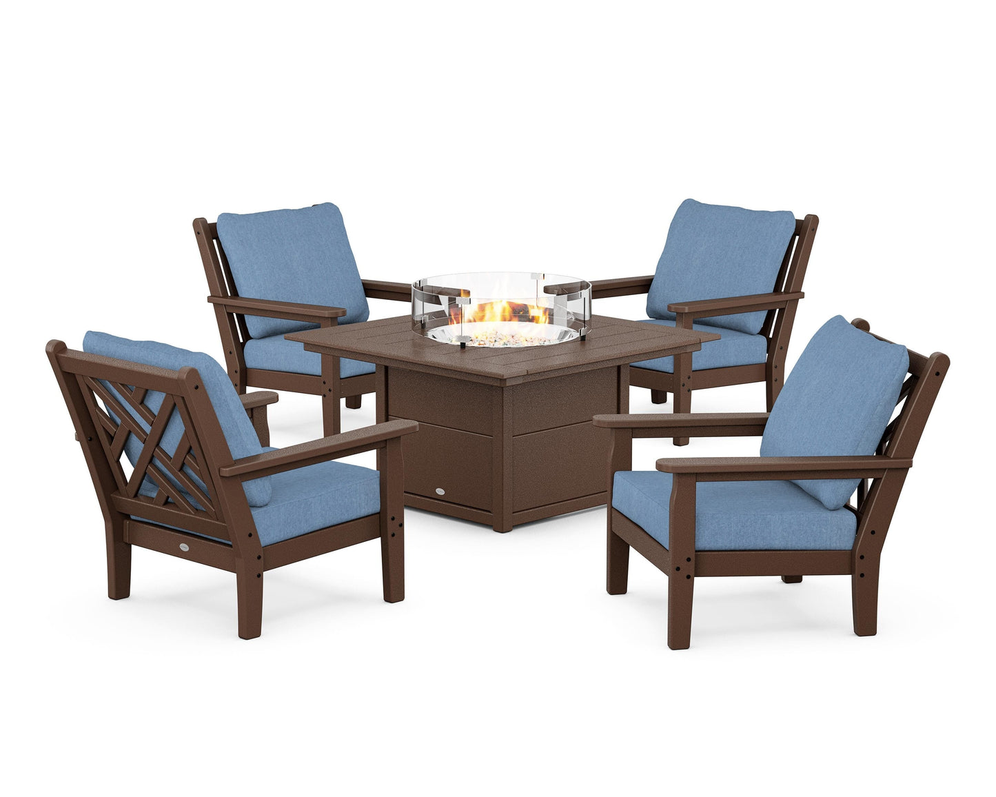 Chippendale 5-Piece Deep Seating Set with Fire Pit Table