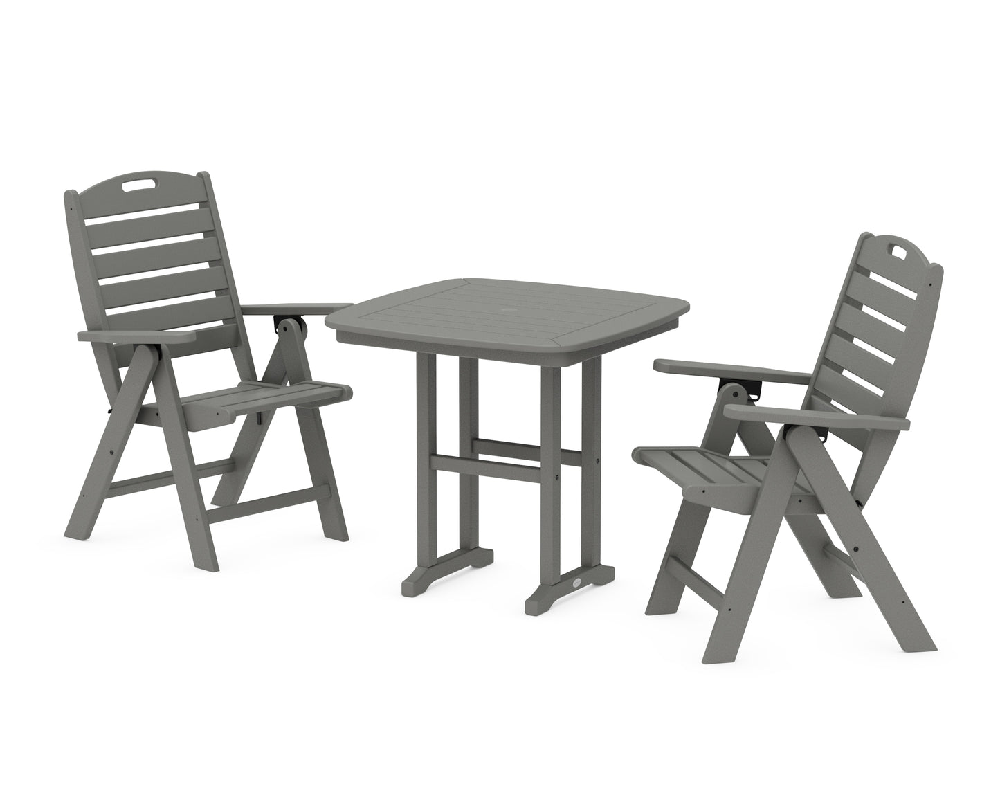 Nautical Folding Highback Chair 3-Piece Dining Set