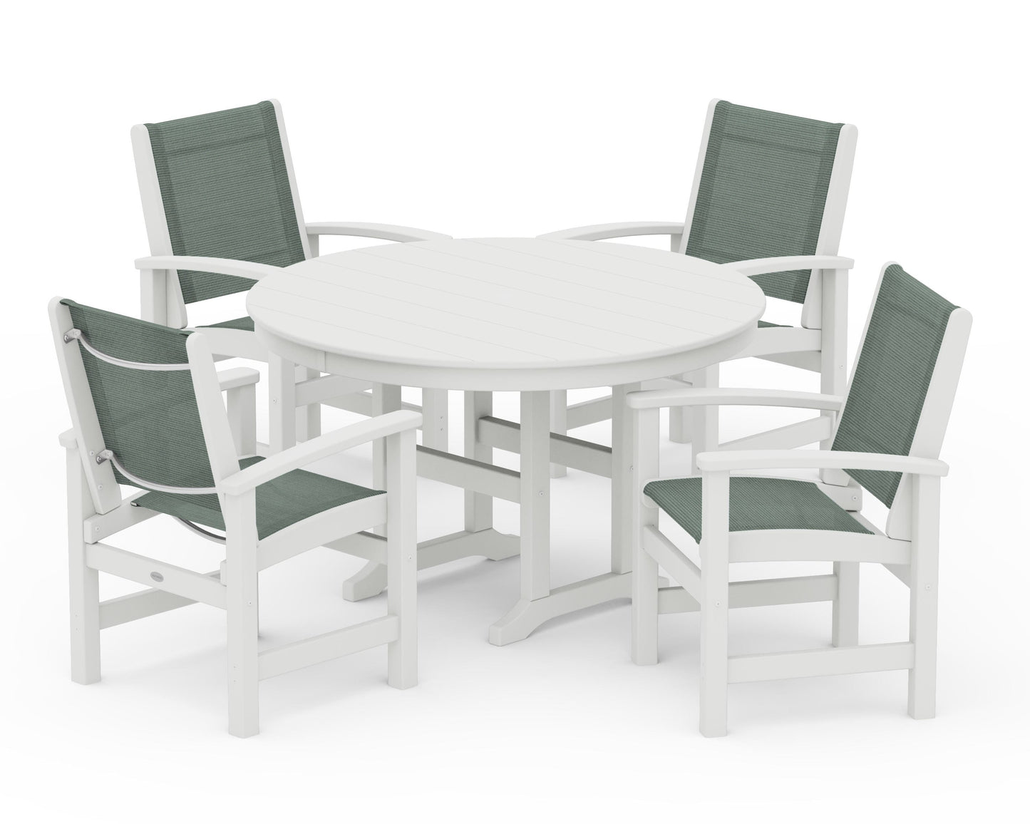 Coastal 5-Piece Round Farmhouse Dining Set