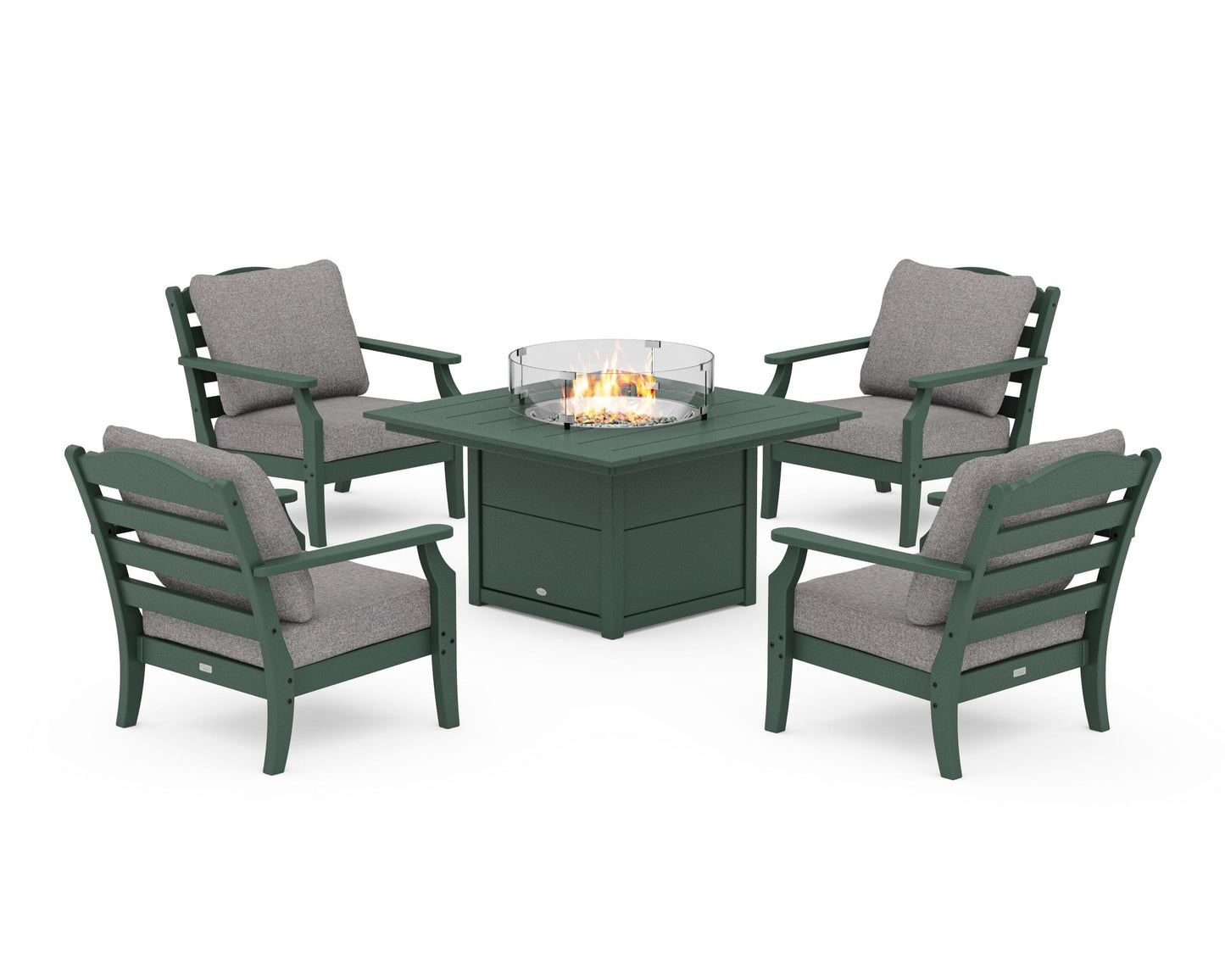Savannah 5-Piece Deep Seating Set with Fire Pit Table