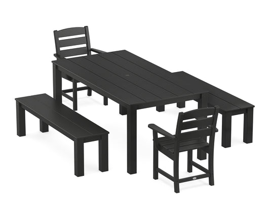 Lakeside 5-Piece Parsons Dining Set with Benches