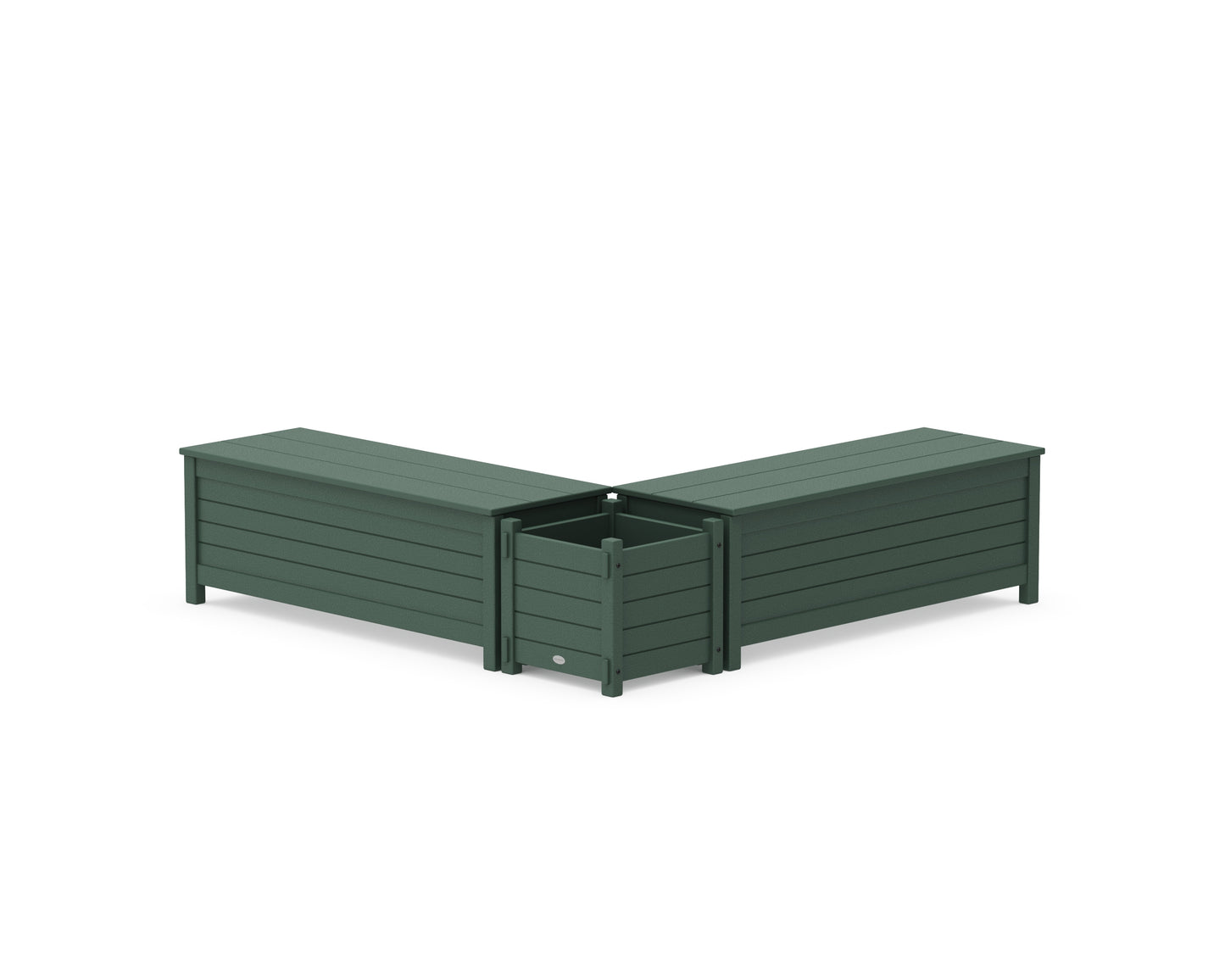 48" Nautical L- Shaped Planter Storage Bench Set