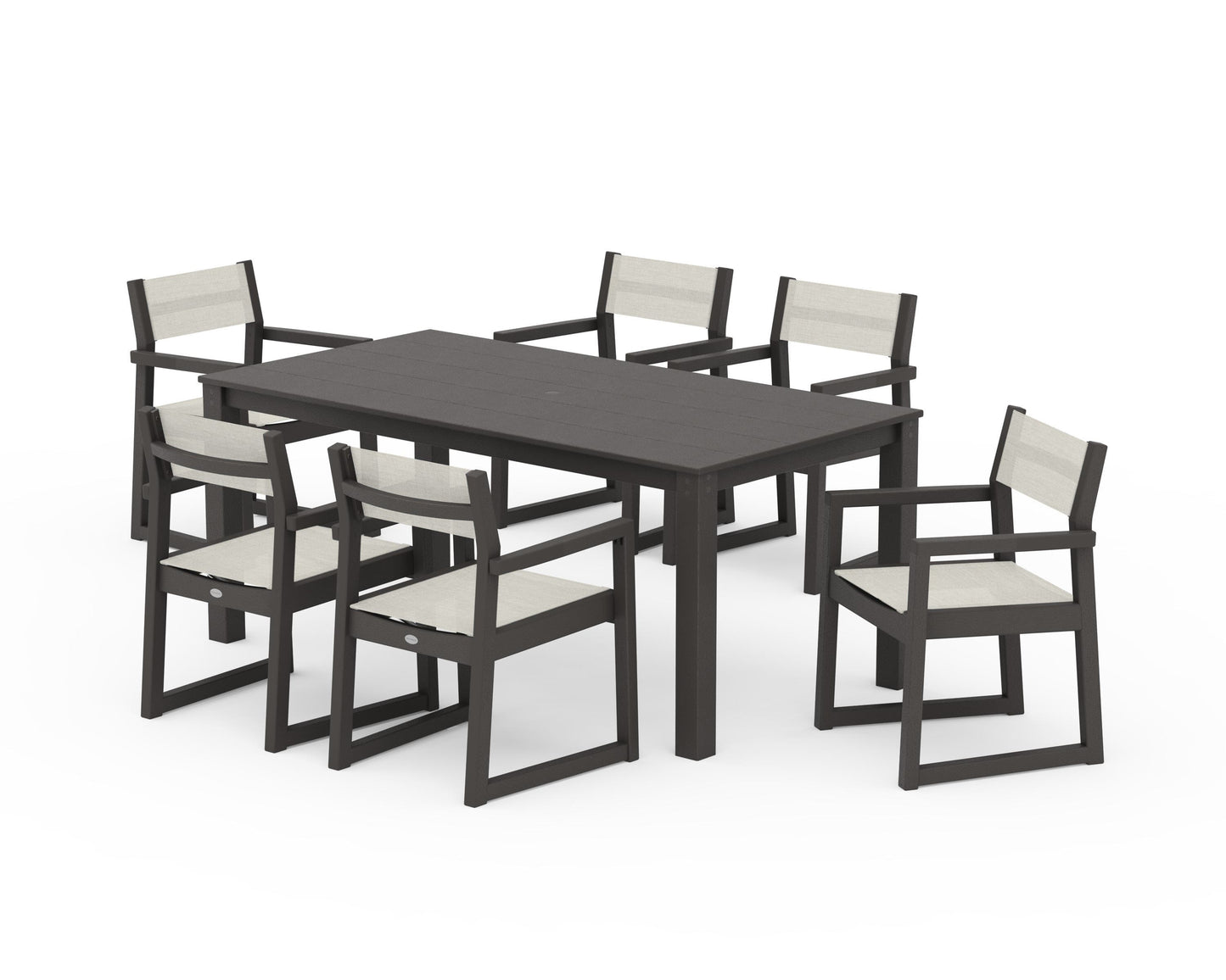 EDGE Sling Arm Chair 7-Piece Parsons Dining Set