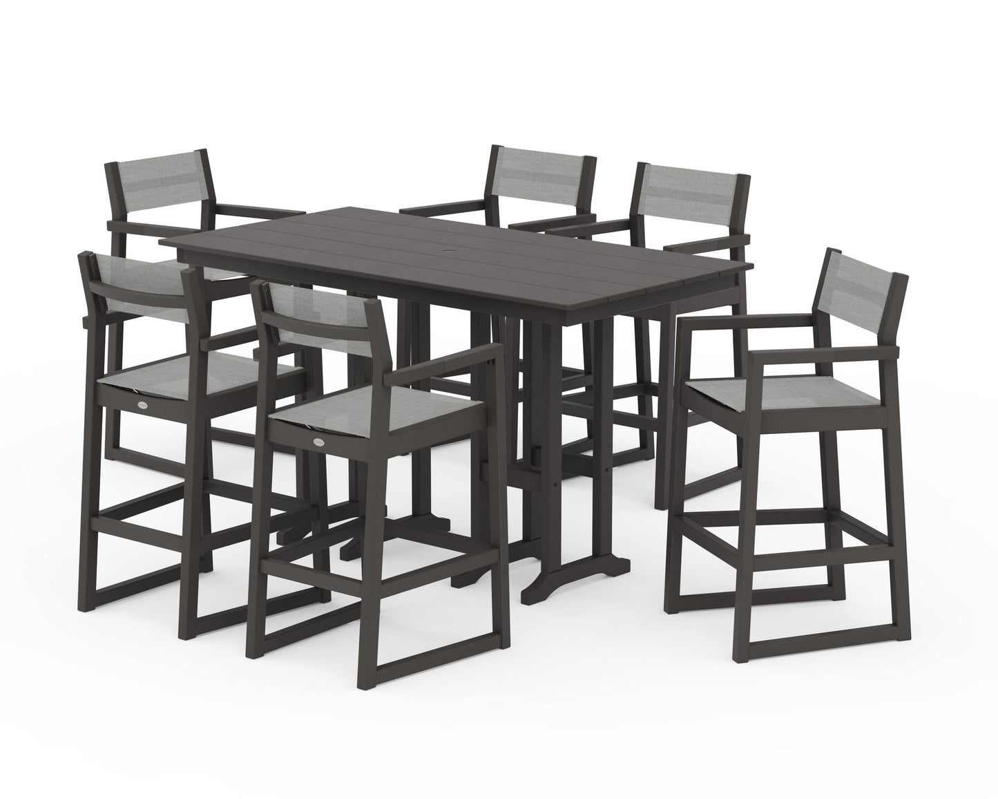 EDGE Sling Arm Chair 7-Piece Farmhouse Bar Set
