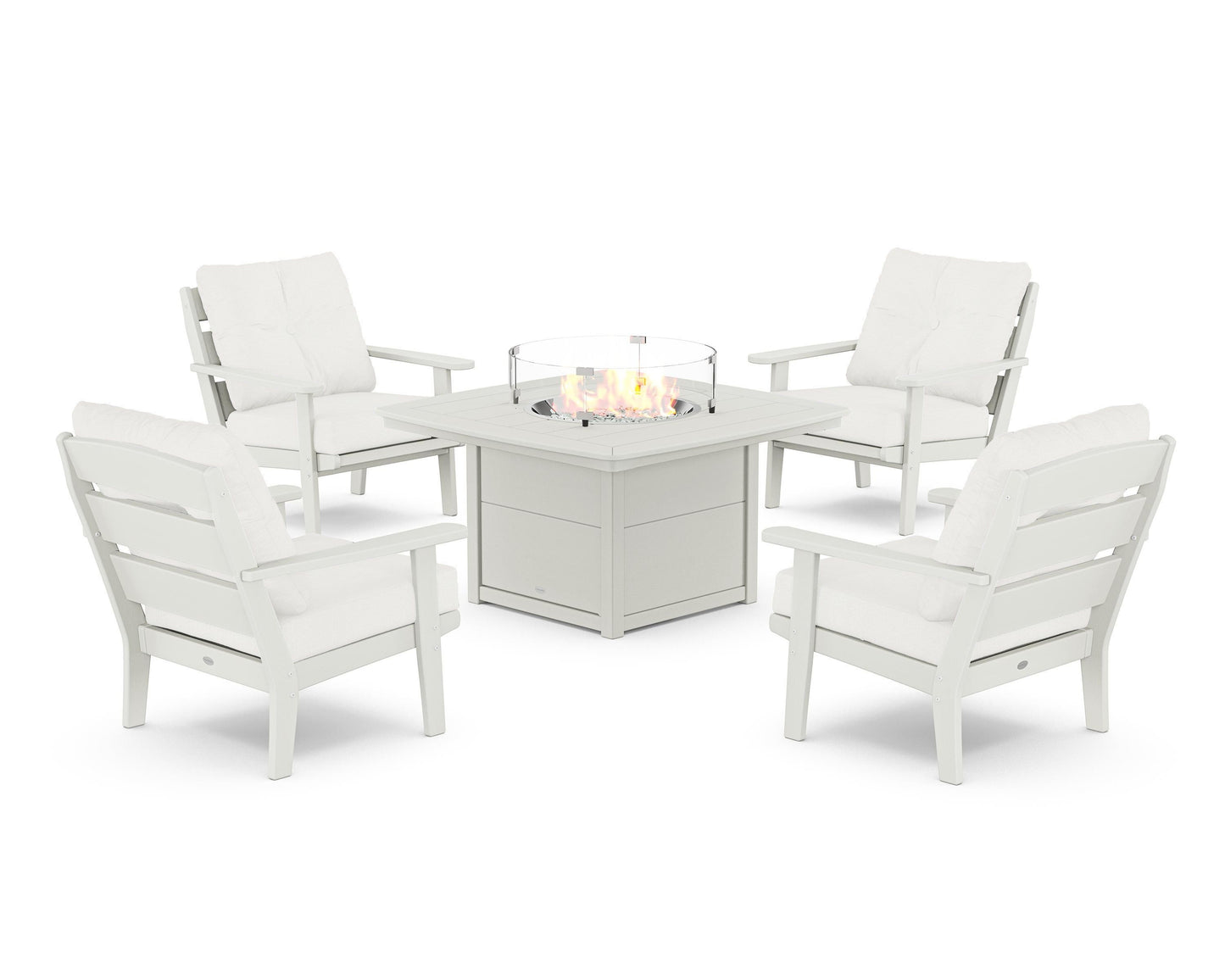 Lakeside 5-Piece Deep Seating Set with Nautical Fire Pit Table