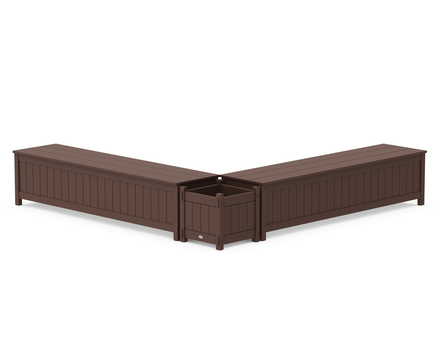 72" Vineyard L- Shaped Planter Storage Bench Set