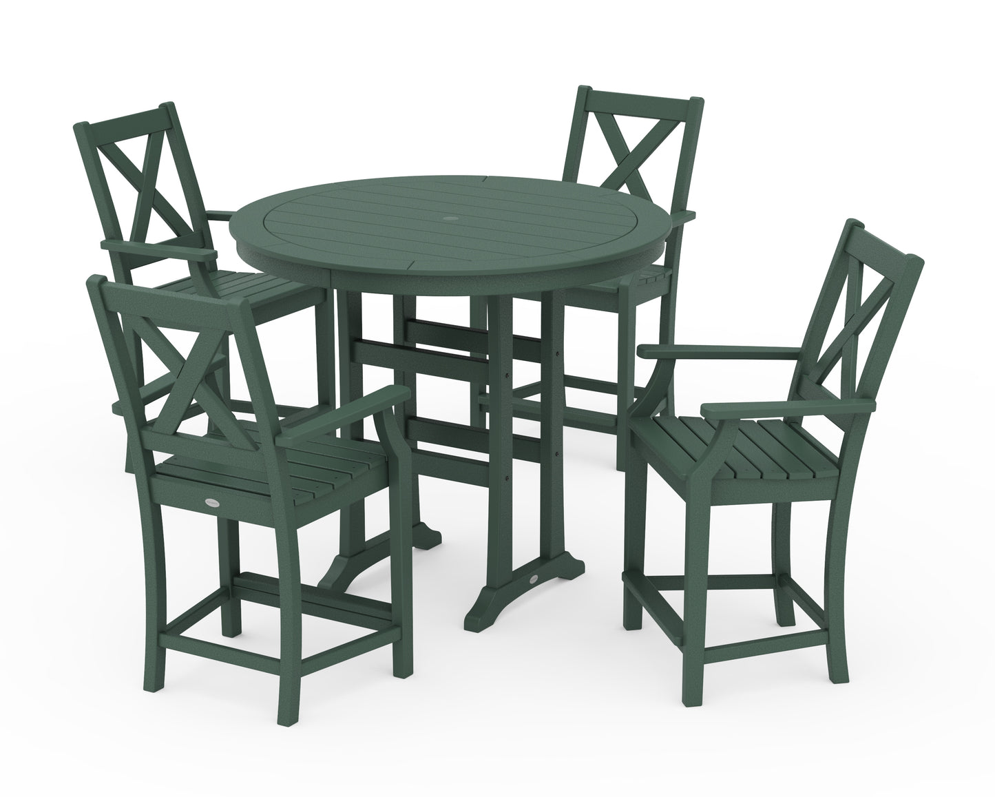Braxton 5-Piece Nautical Trestle Arm Chair Counter Set