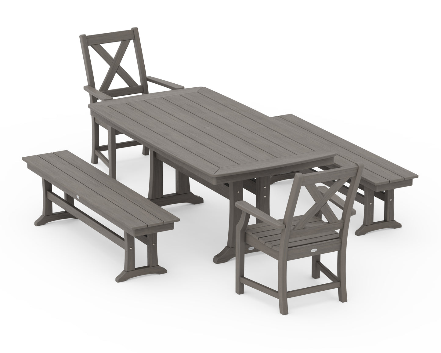 Braxton 5-Piece Dining Set with Trestle Legs