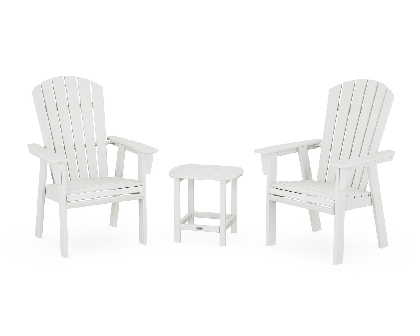 Nautical 3-Piece Curveback Upright Adirondack Chair Set