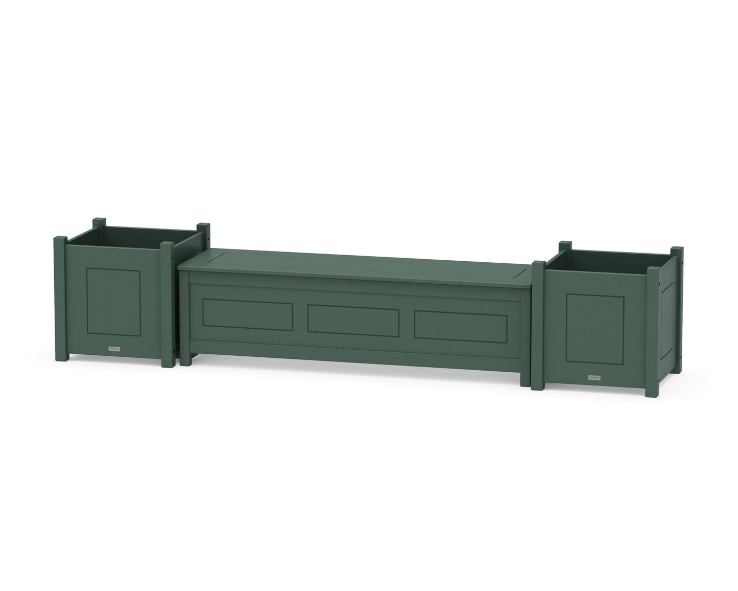 60" Country Living Straight Planter Storage Bench Set- Large