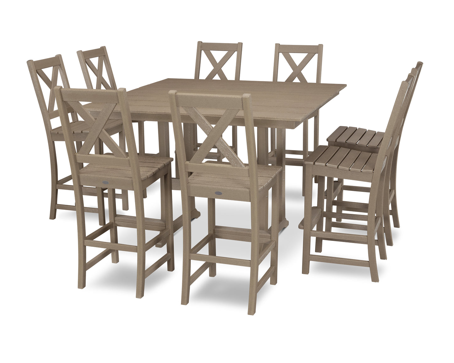 Braxton 9-Piece Farmhouse Trestle Bar Set