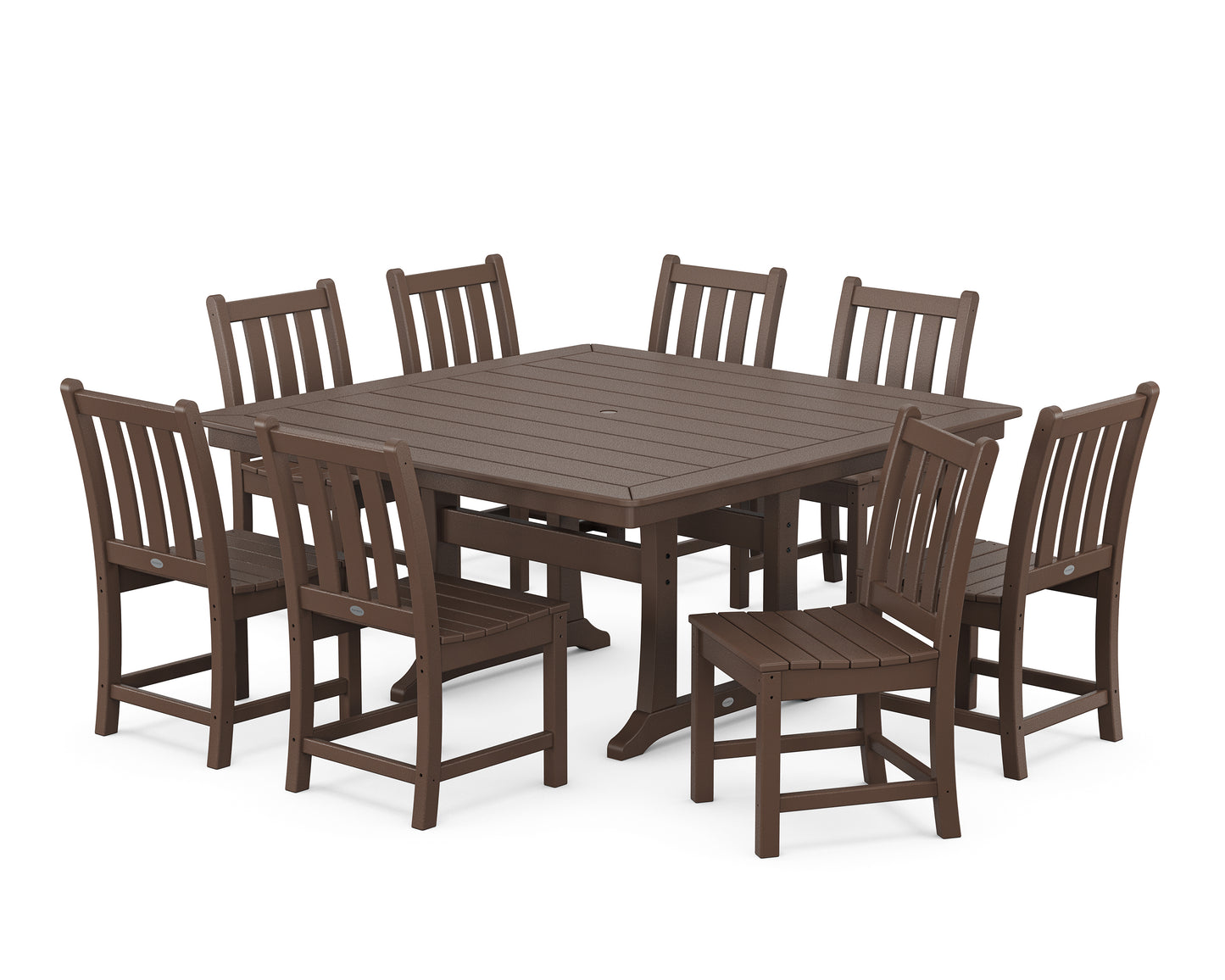 Traditional Garden 9-Piece Nautical Trestle Dining Set