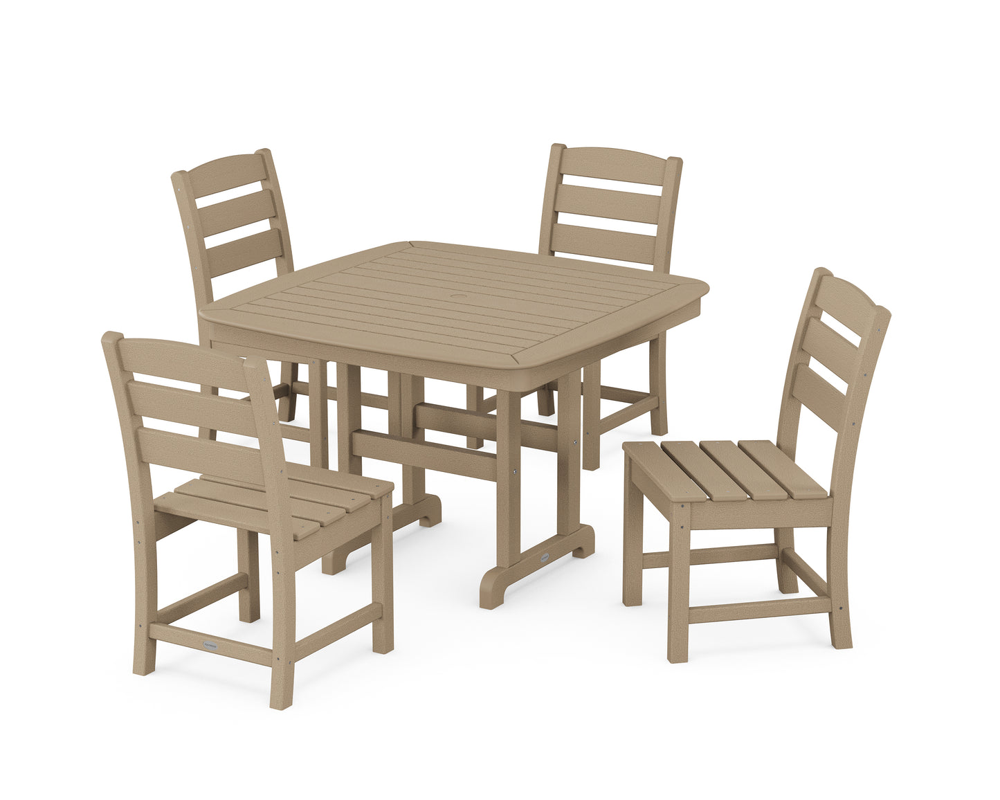 Lakeside Side Chair 5-Piece Dining Set with Trestle Legs