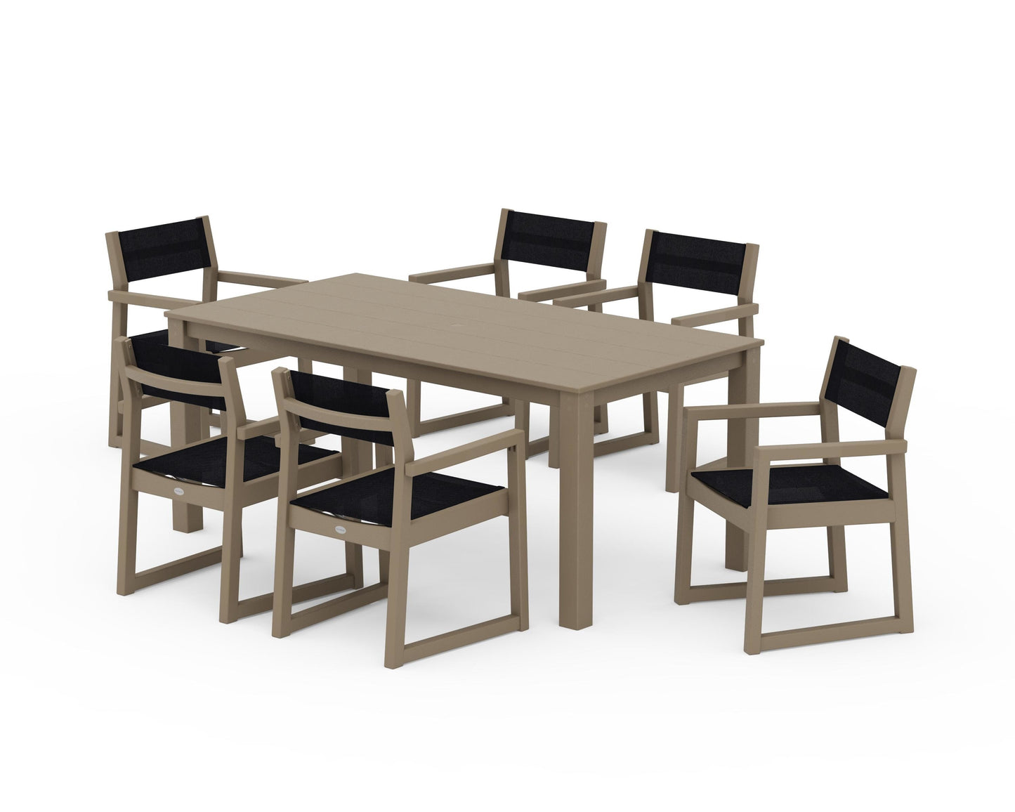 EDGE Sling Arm Chair 7-Piece Parsons Dining Set