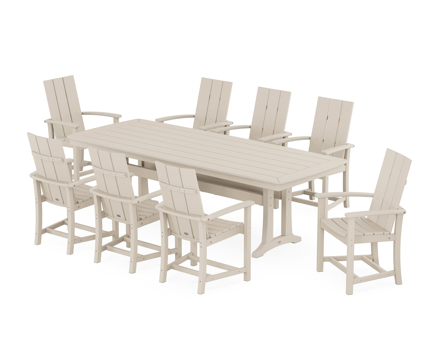 Modern Adirondack 9-Piece Dining Set with Trestle Legs