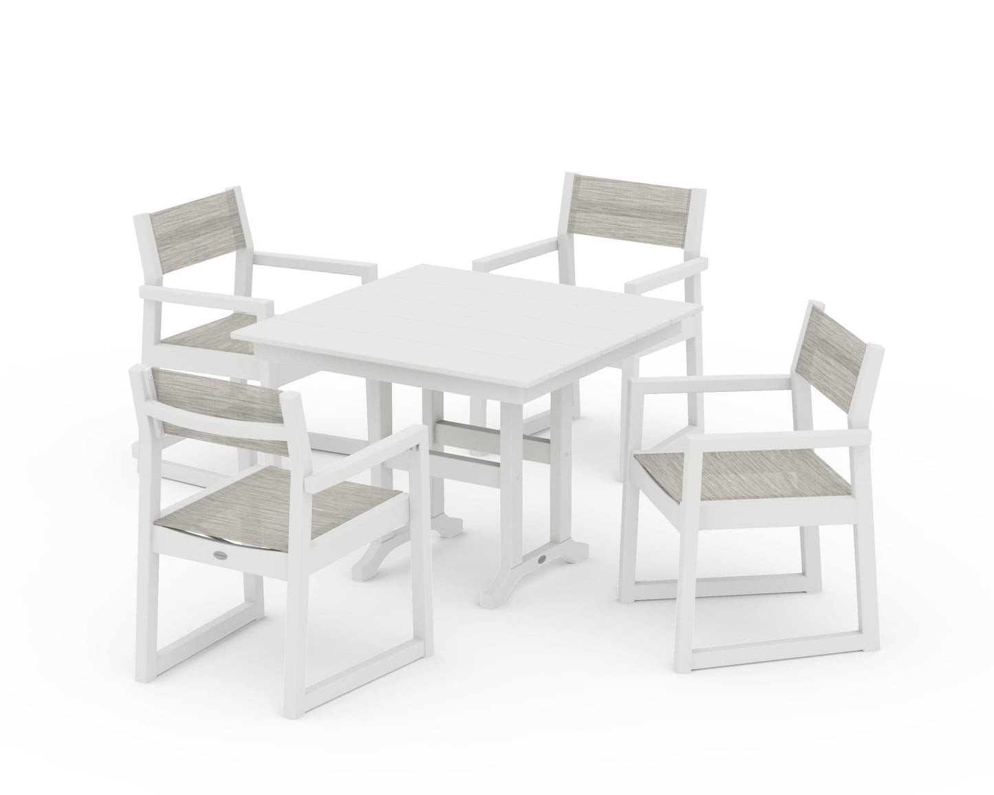 EDGE Sling Arm Chair 5-Piece Farmhouse Dining Set