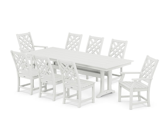 Wovendale 9-Piece Farmhouse Dining Set with Trestle Legs