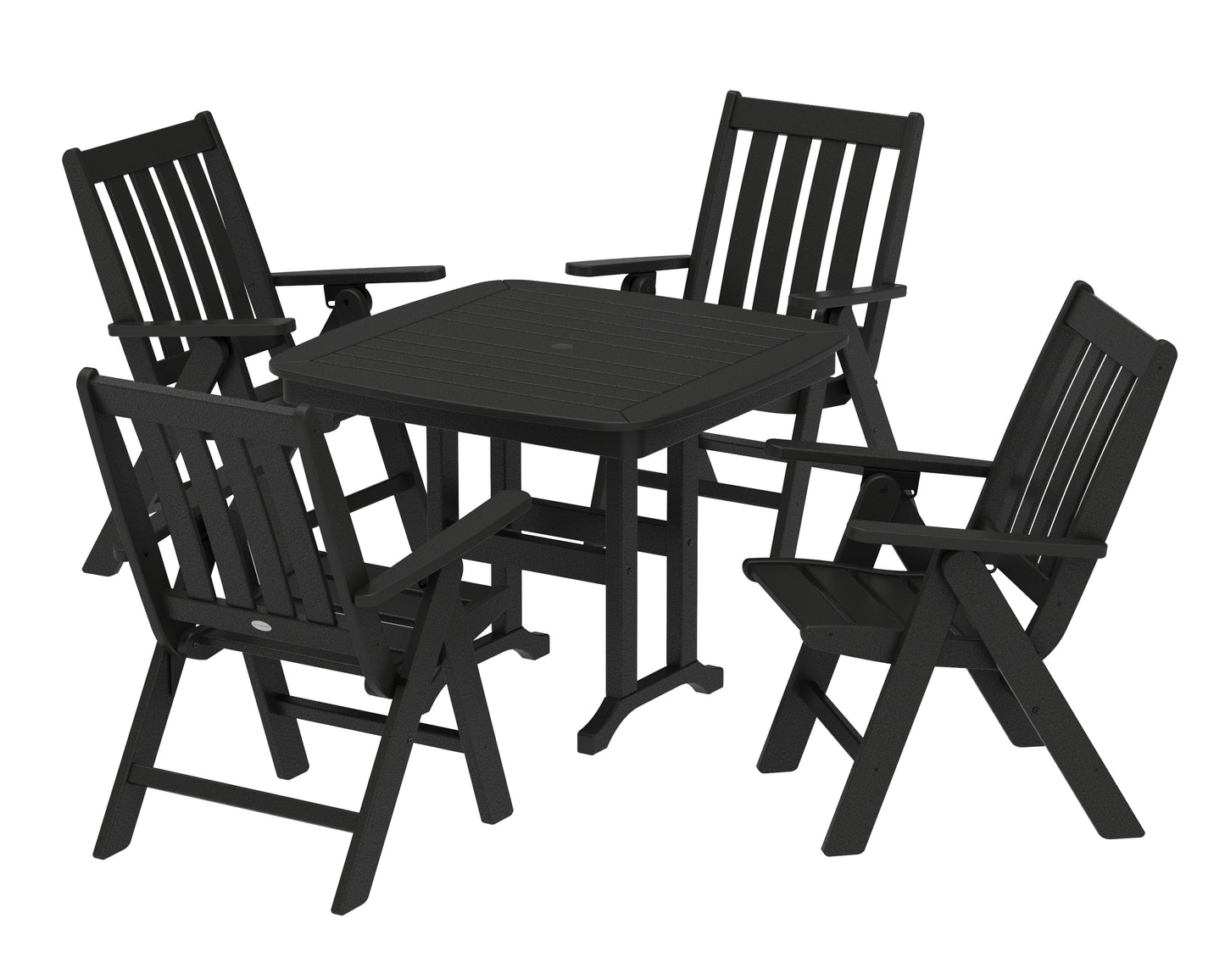 Vineyard Folding Chair 5-Piece Dining Set