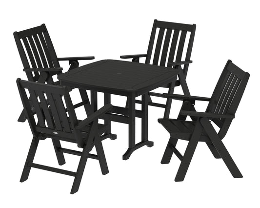 Vineyard Folding Chair 5-Piece Dining Set