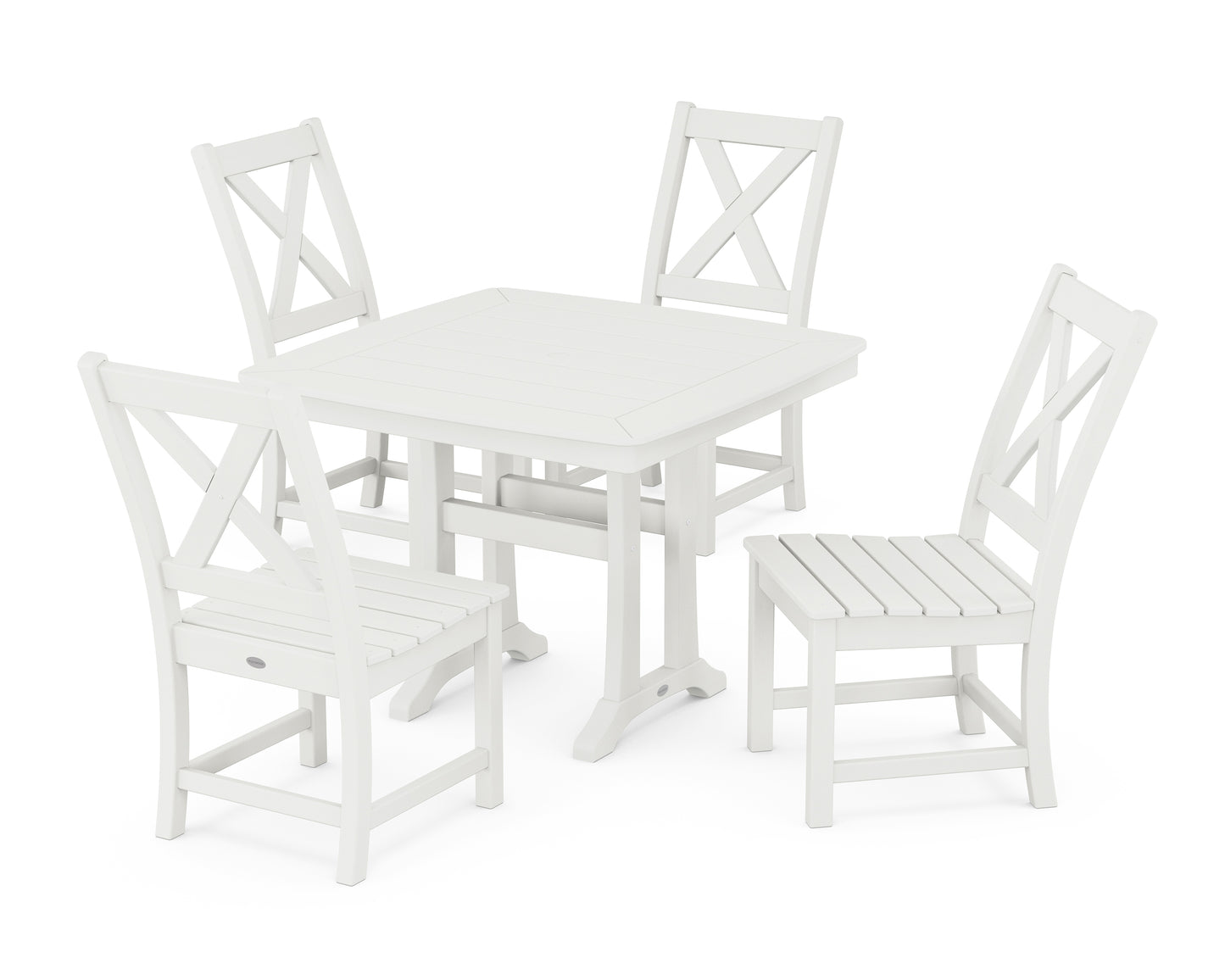 Braxton Side Chair 5-Piece Dining Set with Trestle Legs
