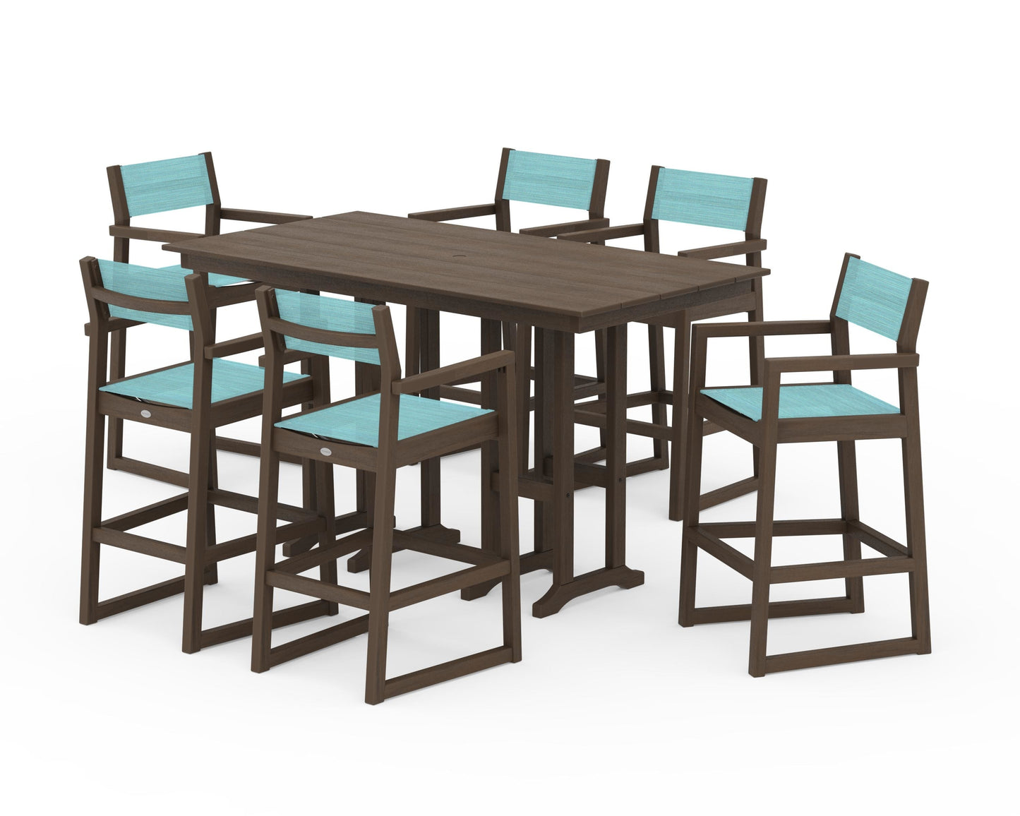 EDGE Sling Arm Chair 7-Piece Farmhouse Bar Set