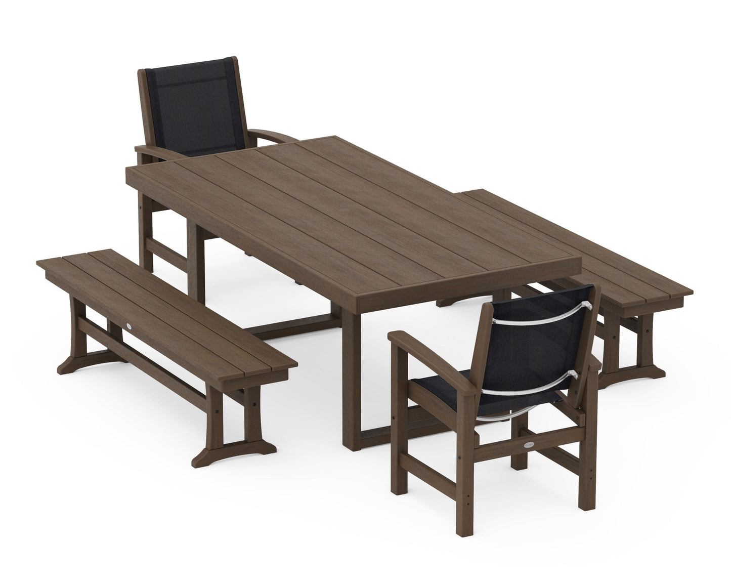 Coastal 5-Piece Dining Set with Trestle Legs