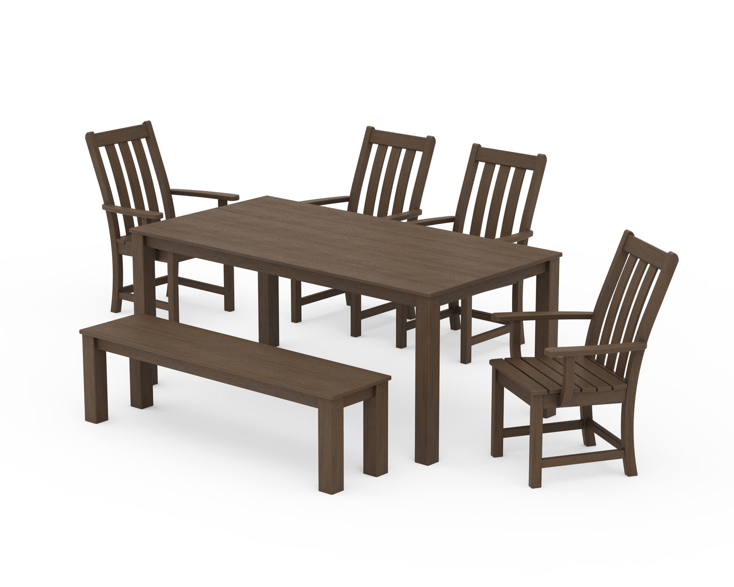 Vineyard 6-Piece Parsons Dining Set with Bench