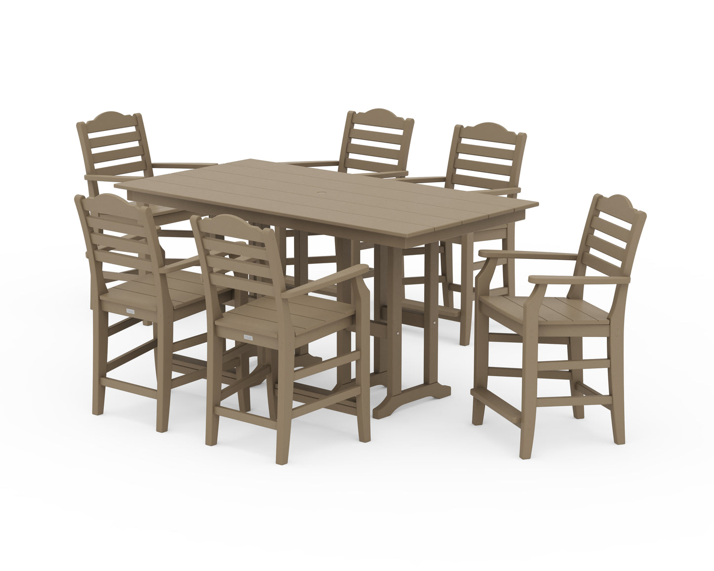 Savannah Arm Chair 7-Piece Farmhouse Counter Set