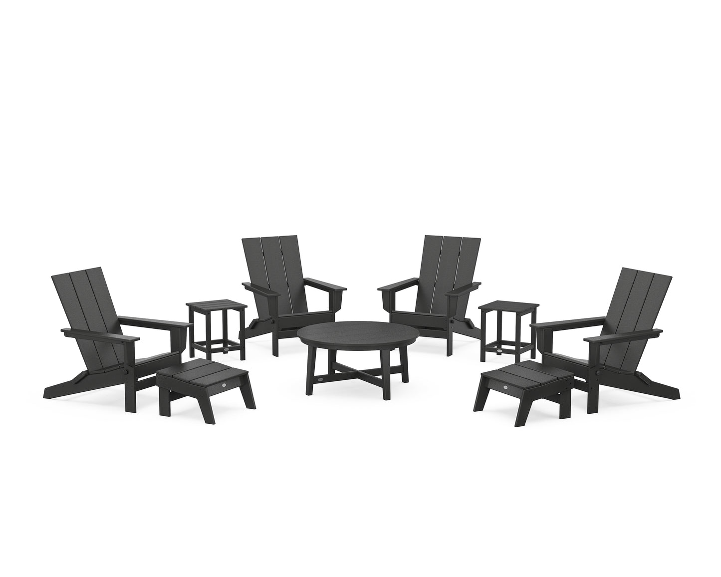 Modern Studio Folding Adirondack 9-Piece Conversation Set