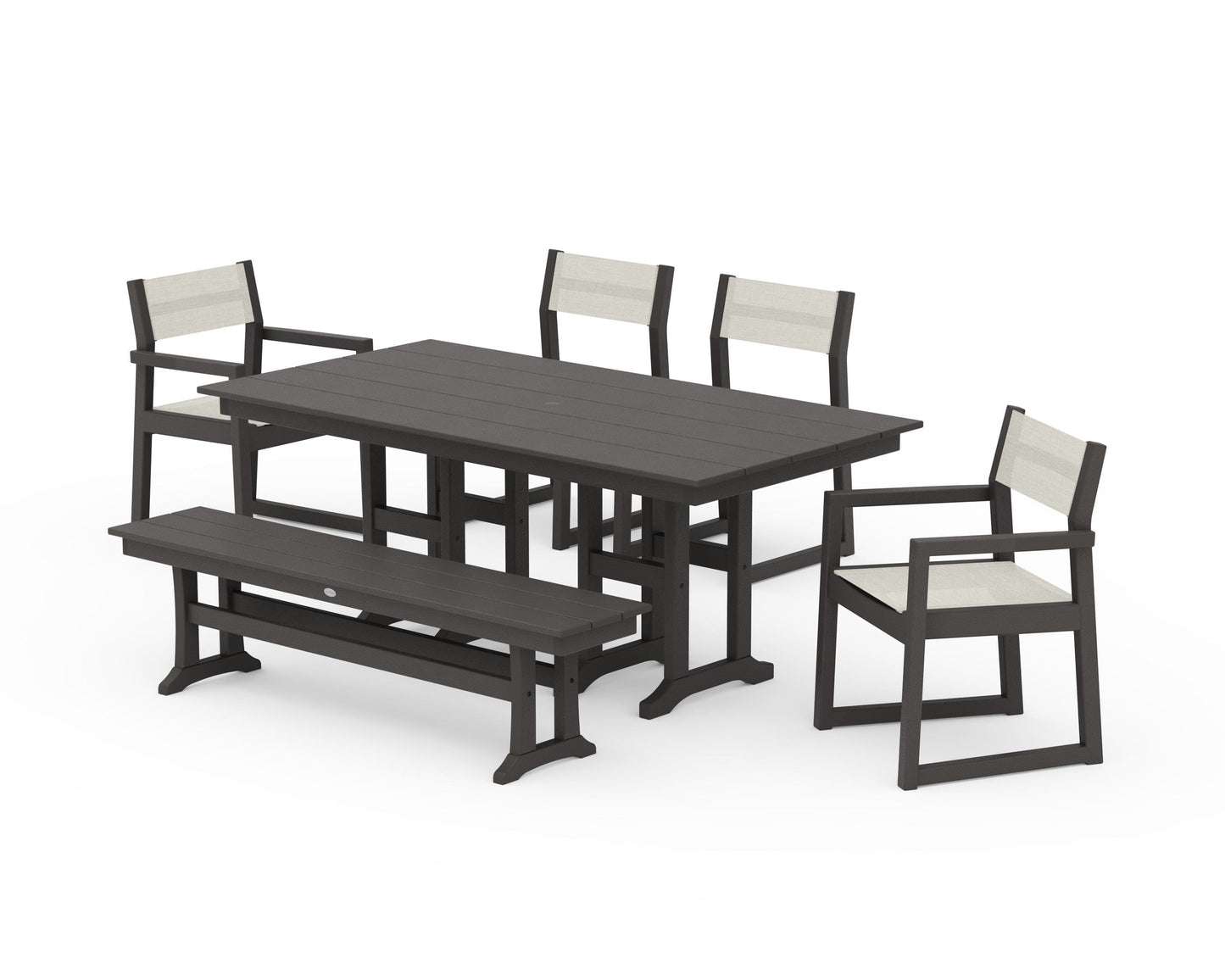 EDGE Sling 6-Piece Farmhouse Dining Set