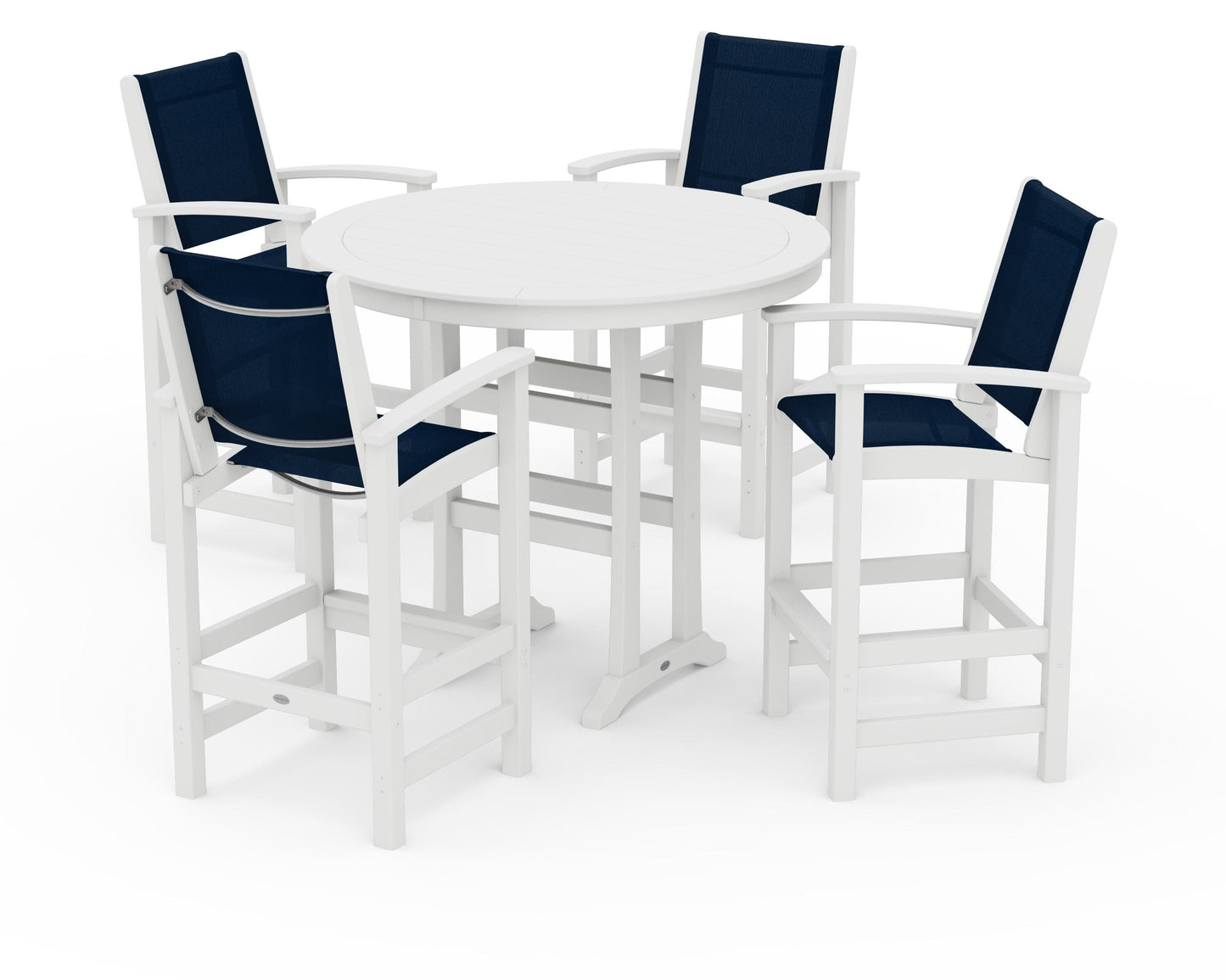 Coastal 5-Piece Nautical Trestle Bar Set