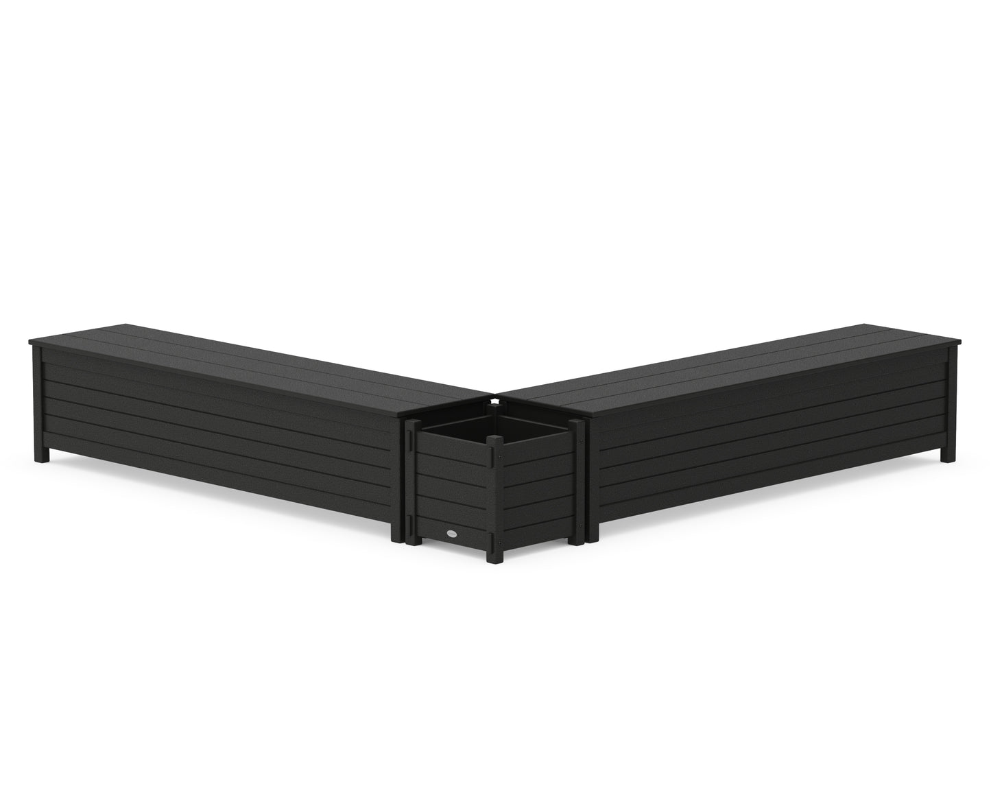 72" Nautical L- Shaped Planter Storage Bench Set