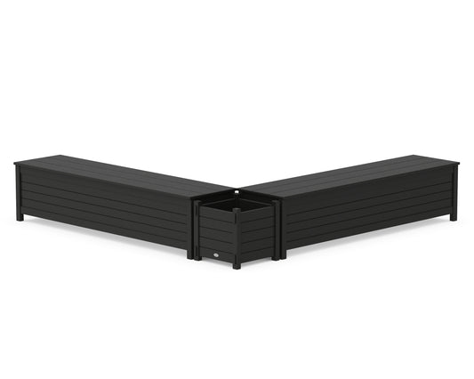 72" Nautical L- Shaped Planter Storage Bench Set
