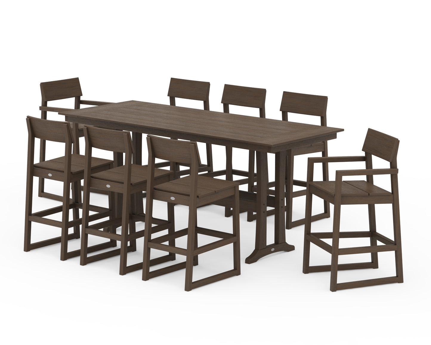 EDGE 9-Piece Farmhouse Bar Set with Trestle Legs