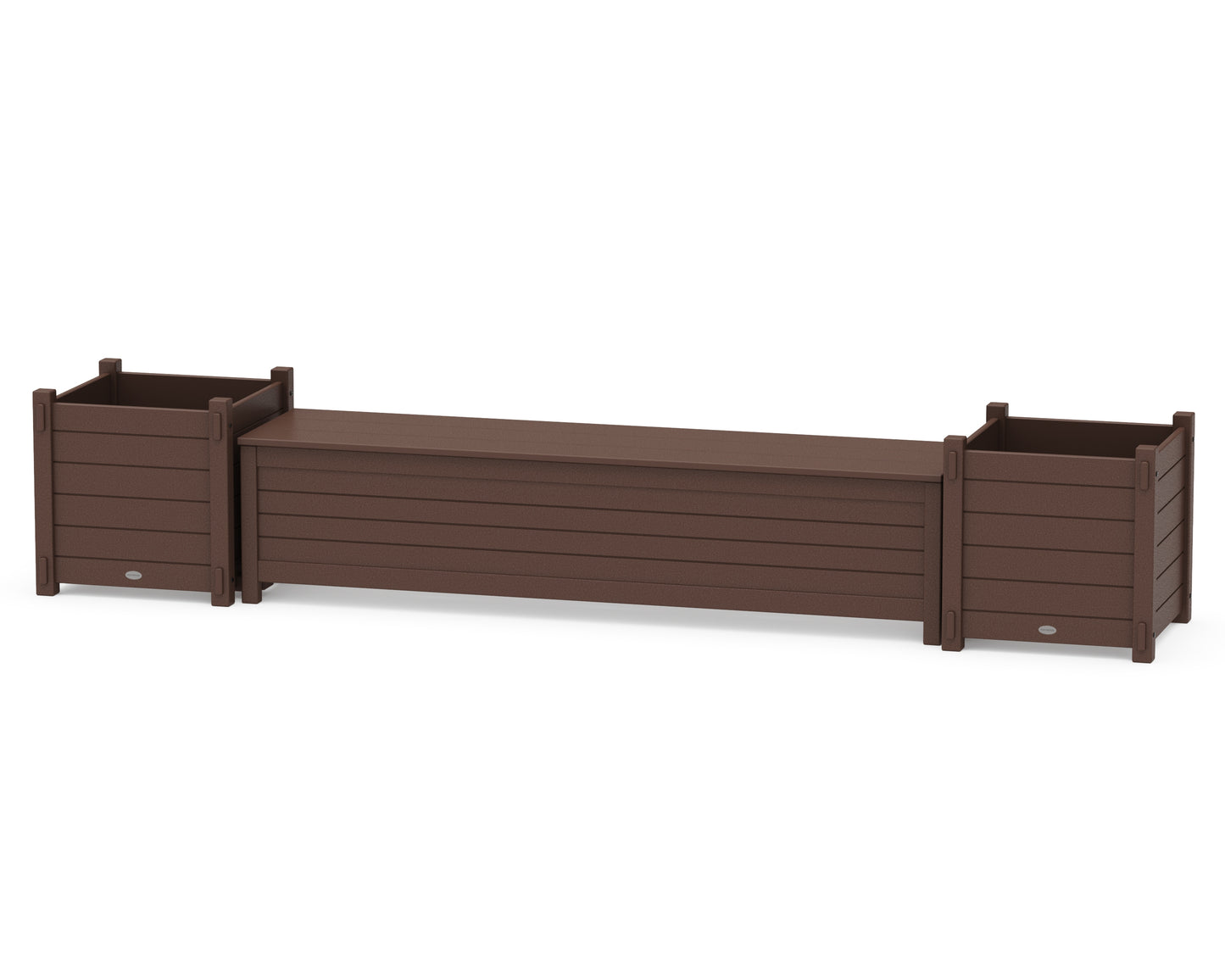 72" Nautical Straight Planter Storage Bench Set- Large