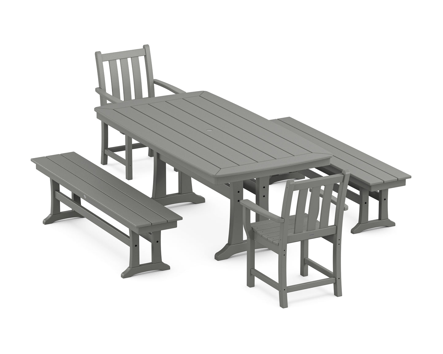 Traditional Garden 5-Piece Dining Set with Trestle Legs