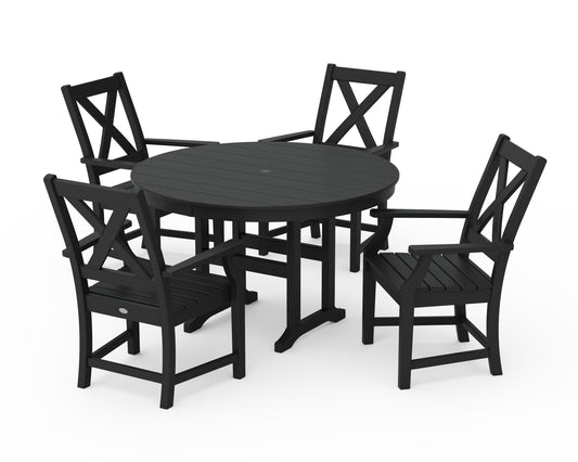 Braxton 5-Piece Round Farmhouse Dining Set