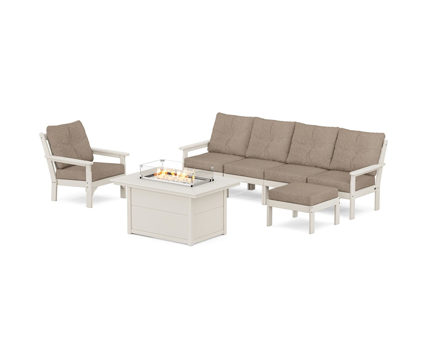 Vineyard Sectional Lounge and Fire Pit Set